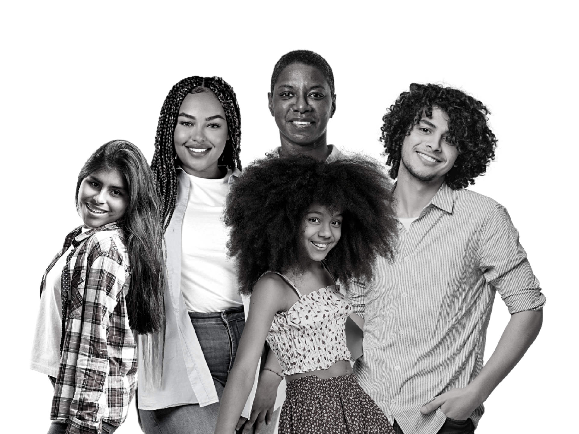 A diverse group of young community members